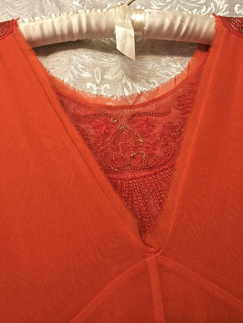 Free People Limited Edition 45 of 50 designer Ryanne ombre paprika chiffon gown - Picture 10 of 11